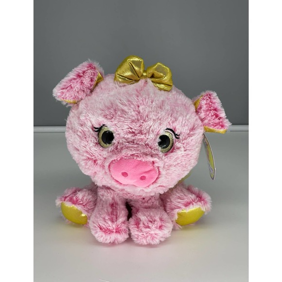 Hug Fun Pig Plush Stuffed Animal Toy Pink Gold Bow Tutu Dancer Pig NWT* - Picture 1 of 11